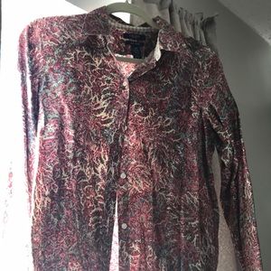 Paisley buttoned down shirt, Mauve, maroon color
